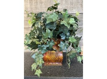 Faux Plant In Pressed Tin