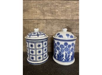 Cobalt And Cream Cannisters