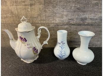 Porcelain Tea Pot And Vase Collection