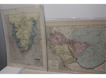 1855 Atlas Populaire Hand-colored Maps Of Afrique Meridionale & Du Senegal #80- By Gustave Barba