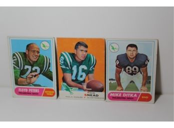 3 Vintage Topps Football Eagles Cards Ditka & Snead
