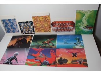 Cool Postcard Group 9 Featuring The Art Of Roger Dean & Some MC Escher Designs.