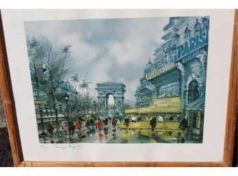 1973 Maurice Legendre Lithographic Print Of Champs Elysees