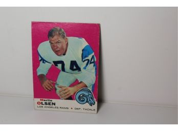 1969 Topps Football Merlin Olsen Member Of The LA Rams Fearsome Foursome & 1981 Ken Stabler