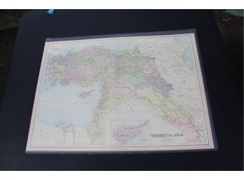 1882 Black's 'Turkey In Asia' Large Map & Great Color