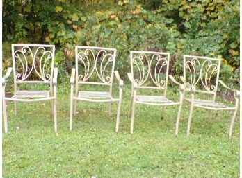 Set Of 4 Wrought Iron Patio /deck Chairs