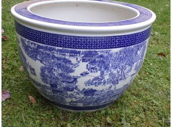 Large Oriental Plant  Porcelain Container