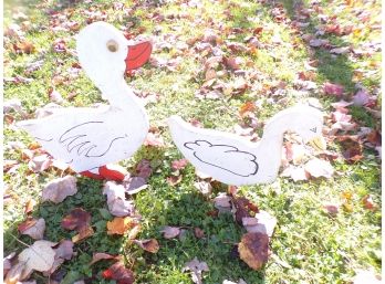 Two Wood Lawn Ducks Vintage