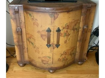 Large Leather Map Cabinet