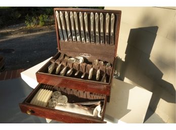 Pacific, Silverplate Tableware In Wooden Case. Very Good Condition.