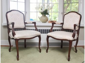 Pair Of Vintage Chippendale Style Old American Walnut Chairs