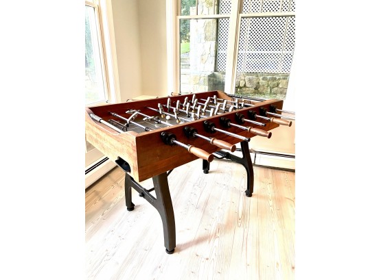 Restoration Hardware Superb Foos Ball Table In Wood With Metal Base And Attractive Hardware !