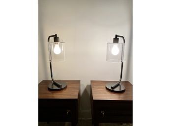 Pair West Elm Lens Table Lamps