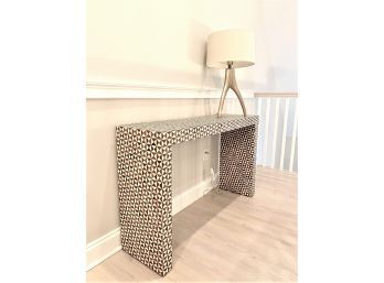 Crate & Barrel Contemporary Console With Inlaid Motif