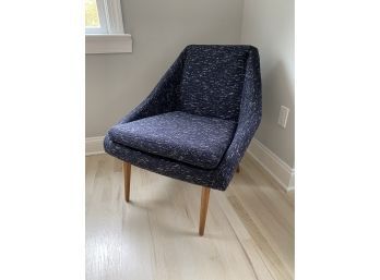 West Elm Parker Slipper Chair In Indigo Weave
