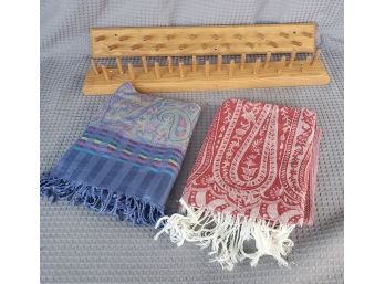 Tie/belt/scarf Organizers And 2 Scarves