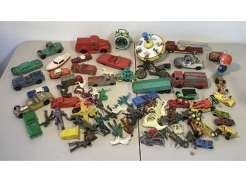 Large Vintage Toy Collection - Indians, Army Soldiers, Cars, Trucks & More
