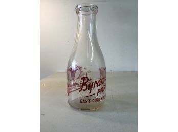 Vintage Bryan Dairy Farms Milk Bottle East Port Chester, Connecticut