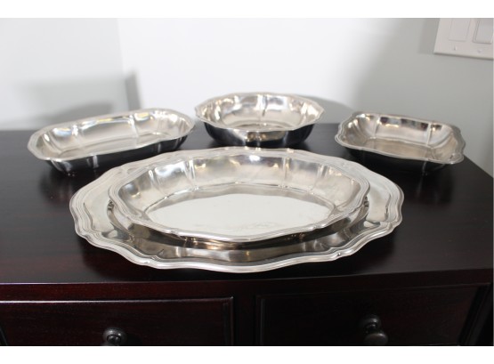 Set Of 5 Cook - O - Matik Stainless Steel Trays And Dishes