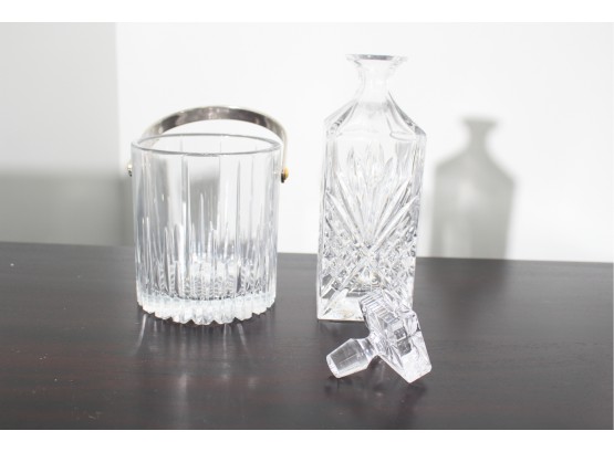 Beautiful Crystal Decanter And Ice Bucket