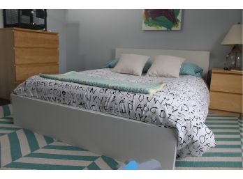 Modern White IKEA MALM Full Size Bed With Optional Mattress
