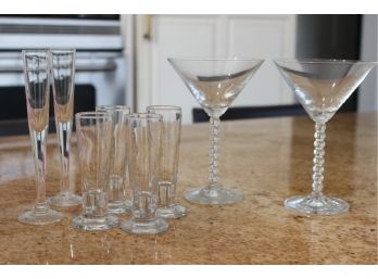 Clear Glass/Crystal Martini And Shooter Glasses