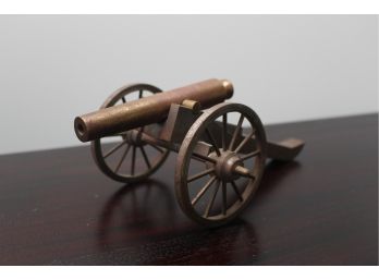 Vintage Cast Iron And Brass Cannon