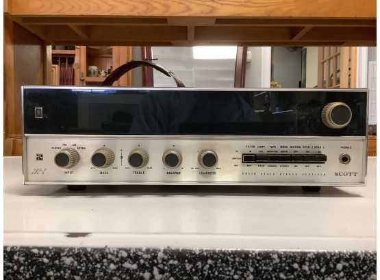 Vintage SCOTT Stereo Receiver. Model 382-C. Made In Maynard, Massachusetts. Tested. Turns On And Off.