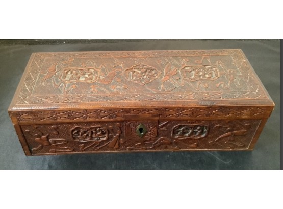 Vintage Intricately Carved Wooden Box