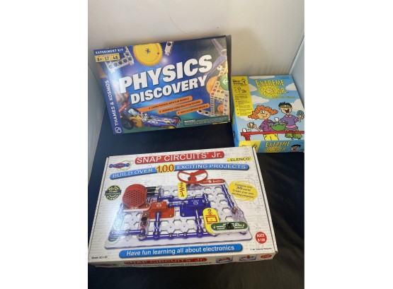 Three Fun Kids Learning Toys. Snap Circuits Jr. , Physics Discovery, & Extreme Solar