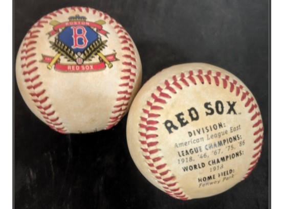 Two Boston Red Sox Baseballs, Detailed Statistics - Fun & Classic