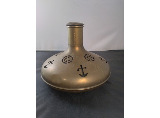 Vintage & Rare: Brass And Glass Ship Decanter