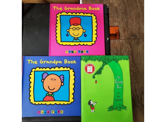 Lot Of Three Children's Books -Todd Parrs Grandma & Grandpa Books With The Giving Tree By Shel Silverstein