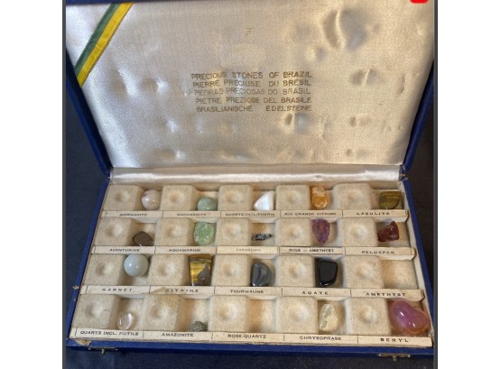 Precious Rocks Collection With Guide Booklet - 1 Vintage Case Is Maximino From Brazil & A 2nd Brazilian Case