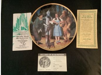 The Wizard Of Oz Commemorative Plate By The Hamilton Collection. New In Box. 1988.