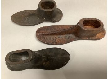 Antique Cobbler Shoe Form Molds. Lot Of 3.