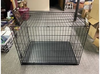 Large Foldable Metal Dog Crate - Easy To Set Up And Fold Back For Storage