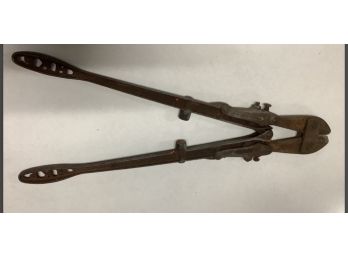 Antique Large - Solid Cast Iron 24 Inch Porters Bolt Cutters. Operates Properly. Marked - BOSTON