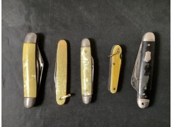 Lot Of 5 Small Vintage Pocket Knives.