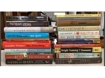 Huge Lot Of 20 Books. Soft And Hardcover. Authors Include James Thurber, John Green, Eric Larson And More !