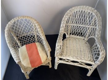 Wicker Doll Chairs One Small And One Medium