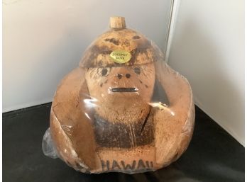 Cool Bank Made Out Of A Coconut. New. Sealed In Original Wrapping.