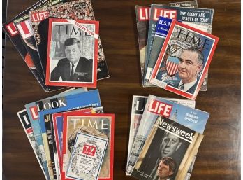 Lot Of JFK Magazines: Time, Look, Newsweek