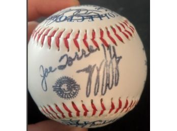 Stamped Signatures New York Yankees Team Baseball. Joe Torre, Derek Jeter, David Cone, Andy Petite, Paul Oneil