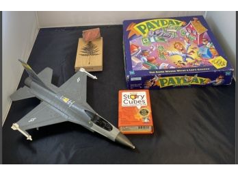 FUN Kids Games & Toys - Rorys Story Cubes, Model Jet Airplane,  Payday, & Rubber Ink Stamps
