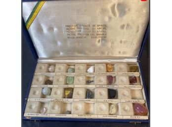 Precious Rocks Collection With Guide Booklet - 1 Vintage Case Is Maximino From Brazil & A 2nd Brazilian Case