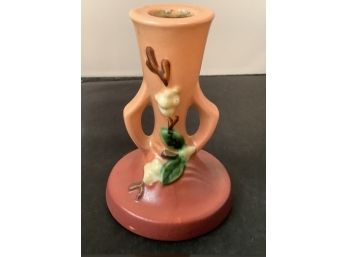 Antique ROSEVILLE ICS 2-5  Pottery Pink Bushberry Candle Holder. Very Good Condition. No Chips.