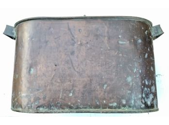 Large Copper Kindling Tub ((23 1/2' X 12 1/2' X 13 12' Rough)