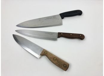 Kitchen Knife Lot (Blade Sizes 10', 9' And 7 1/2' Respectively)