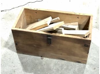 Antique Wood Box With Latch Hardware And Full Of Kiln Dried Wood For Your Wood Stove Or Firepit